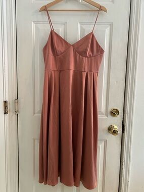 H&M Dusty Rose Spaghetti Strap Midi Dress